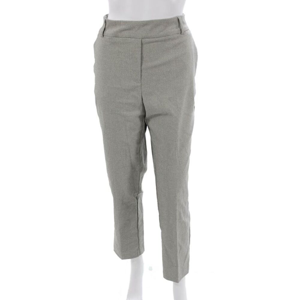 iltm Women Ankle Pants Gray Viscose Button Size L